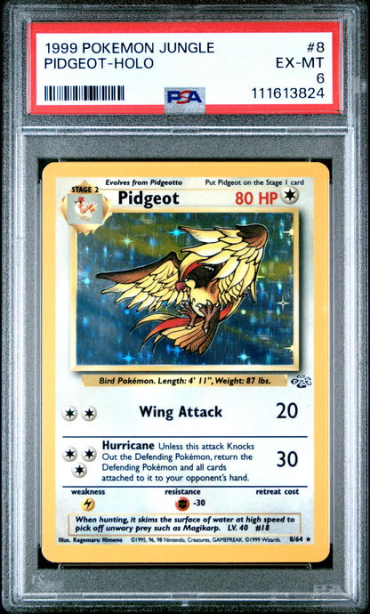 1999 POKEMON JUNGLE #8 PIDGEOT-HOLO PSA 6