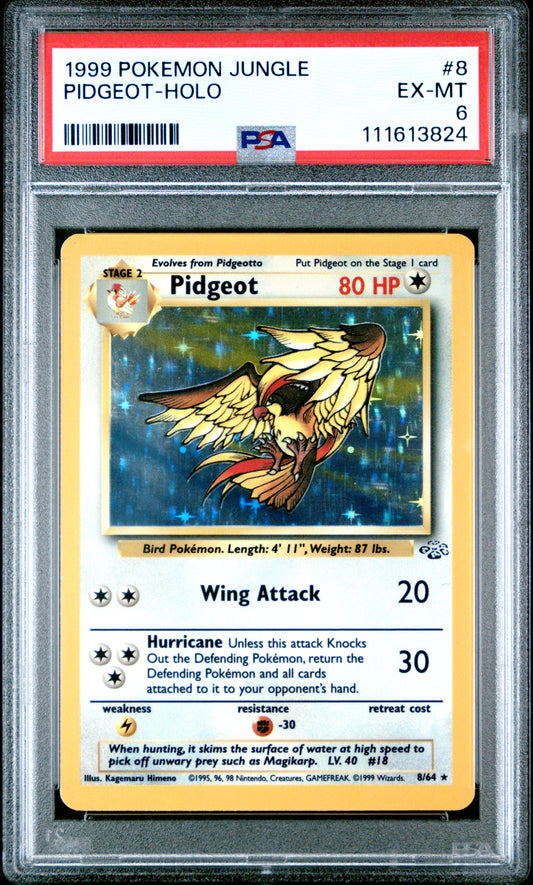 1999 POKEMON JUNGLE #8 PIDGEOT-HOLO PSA 6