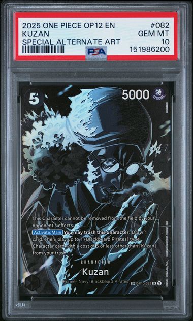 2025 ONE PIECE OP12-LEGACY OF THE MASTER #082 KUZAN SPECIAL ALTERNATE ART PSA 10