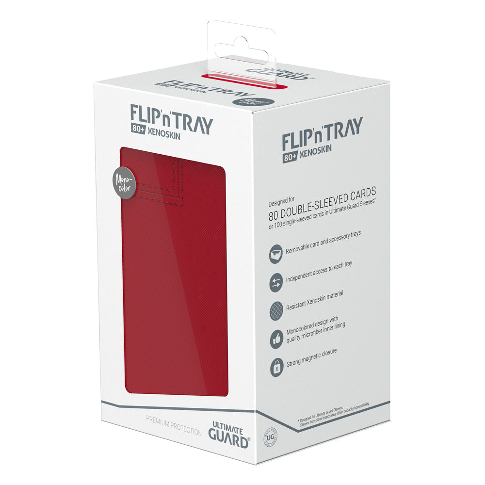Ultimate Guard: Deck Box – XenoSkin Monocolor Flip'n'Tray 80+ – Red