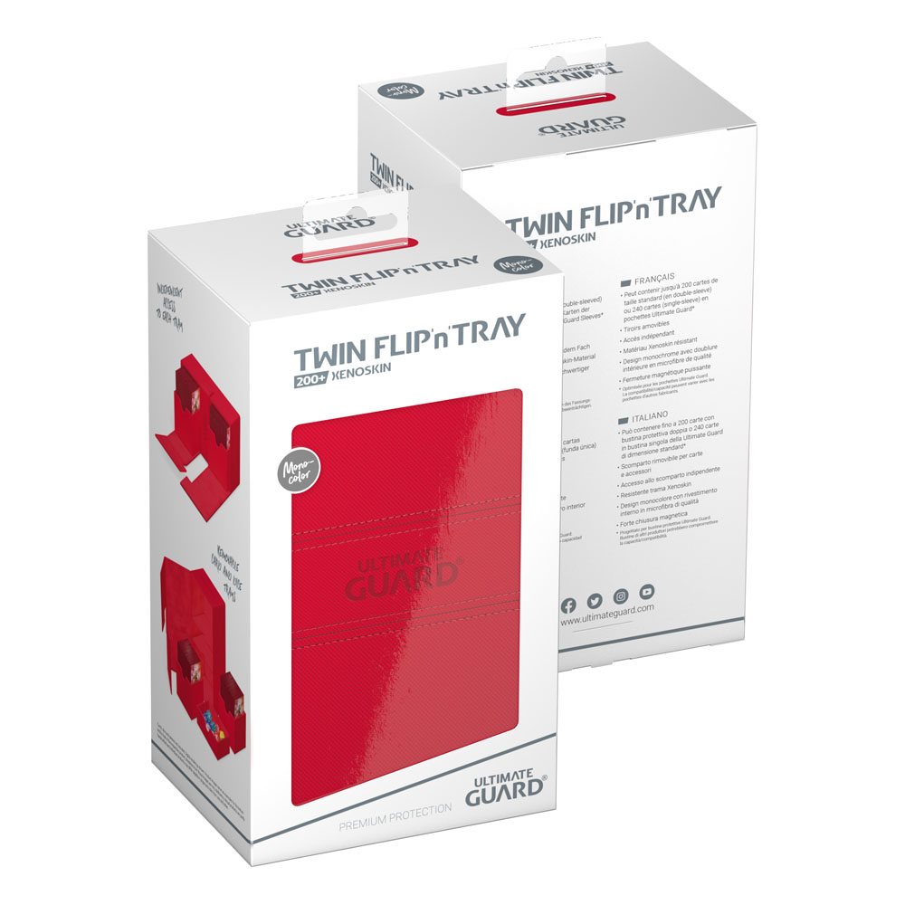 Ultimate Guard: Deck Box – XenoSkin Monocolor Twin Flip'n'Tray 200+ – Red