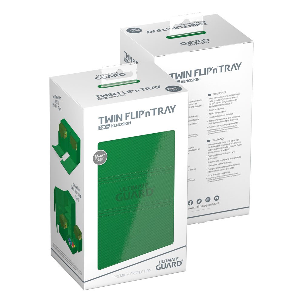 Ultimate Guard: Deck Box – XenoSkin Monocolor Twin Flip'n'Tray 200+ – Green