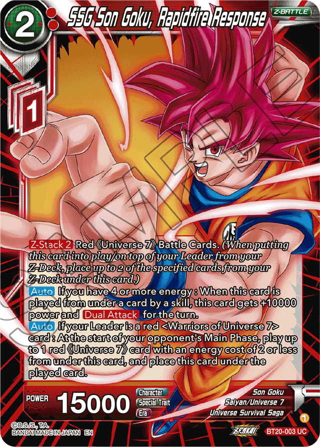 BT20-003 - SSG Son Goku, Rapidfire Response