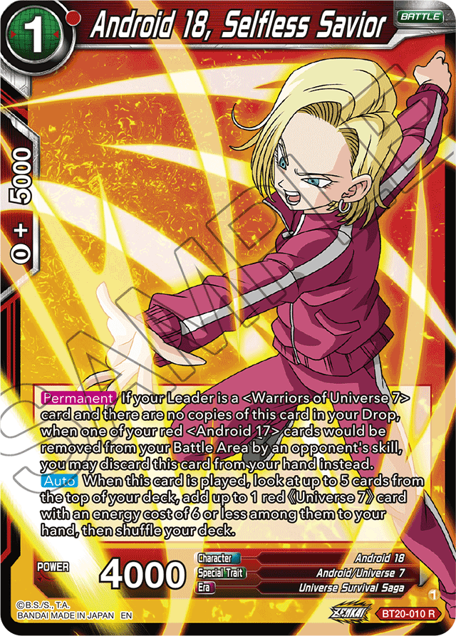 BT20-010 - Android 18, Selfless Savior
