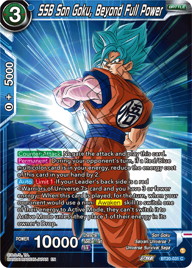 BT20-031 - SSB Son Goku, Beyond Full Power