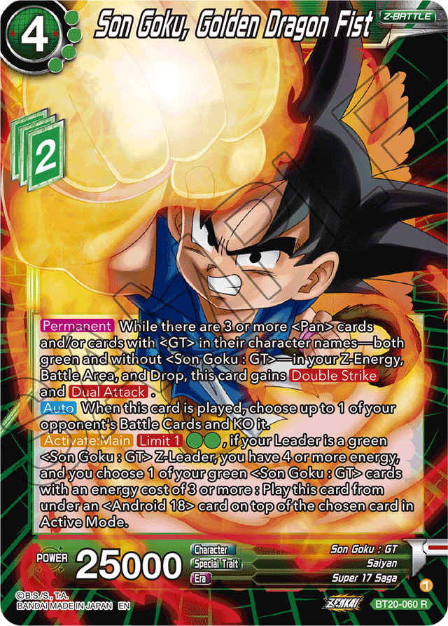 BT20-060 - Son Goku, Golden Dragon Fist